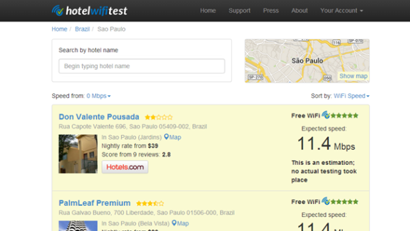 Site 'Hotel Wi-Fi Test' te ajuda à escolher em qual fazer reservar pela qualidade do sinal
